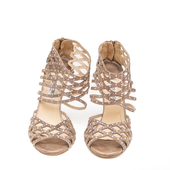✨ Jimmy Choo Embellished Cage Sandals – Size 41 – Made in Italy – Vintage Glamou - Picture 2 of 12